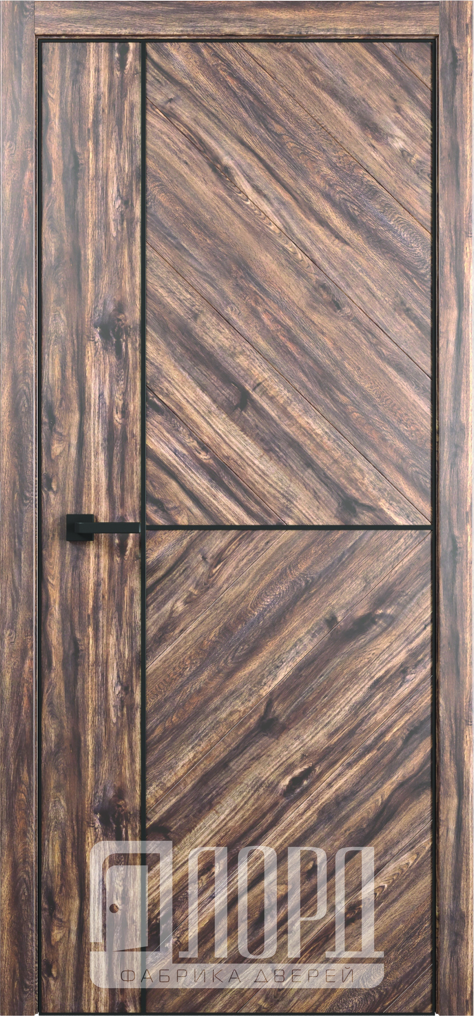 картинка Межкомнатная дверь ЛОРД  Melford-7 с чёрным молдингом от NEVADOOR Магазин дверей